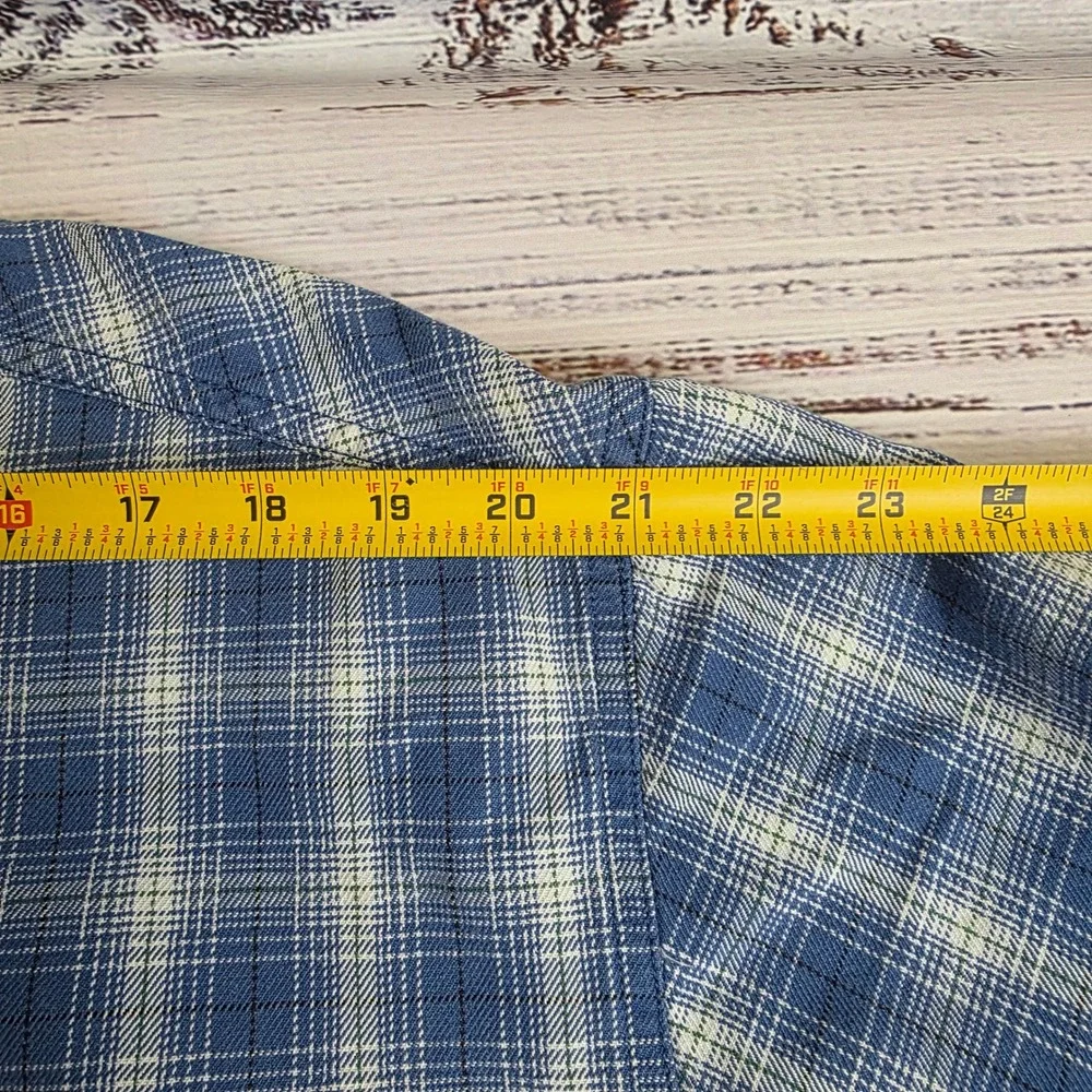 Vintage 1997 Levis Mens Blue Plaid Denim Cotton Shirt XL‎ Long Sleeve 60557-6222